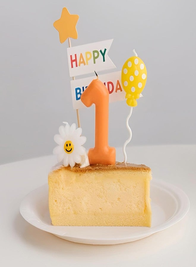 iNINGER Macaron Orange Number 2 Candles - Happy Birthday Candle for Cake, Cake Topper Decorations for Girl Women Pastel Sweet Birthday Party - Image 5